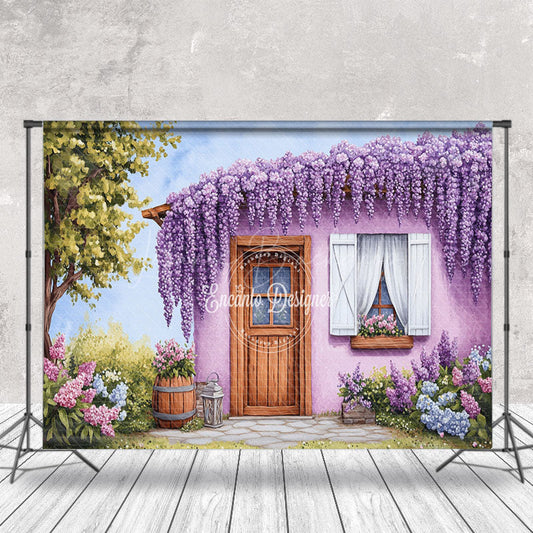 Lofaris Violet Wisteria Garden Shed Spring Photo Backdrop