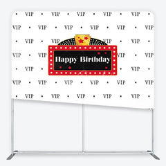 Lofaris VIP Happy Birthday Tension Fabric Backdrop Red Marquee Sign Step and Repeat Background
