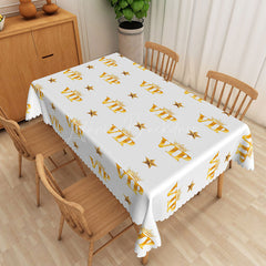 Lofaris VIP Royal Theme Tablecloth with Gold Crown and Stars for Prince or Princess Birthday Party Decorations