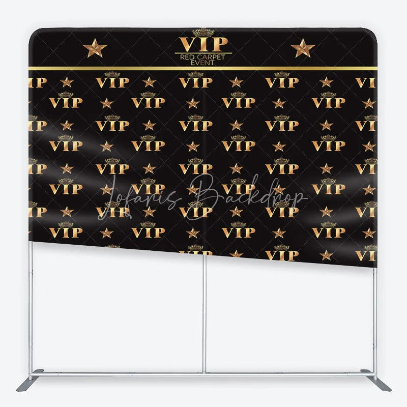Lofaris VIP Tension Fabric Backdrop Gold Crown Red Carpet Event Step and Repeat Background