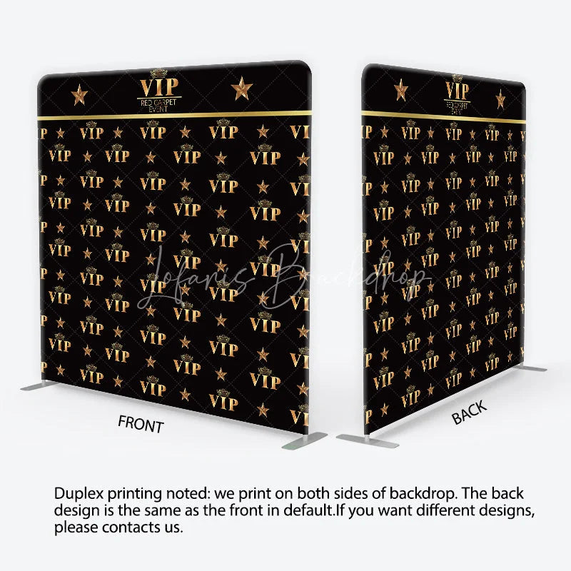 Lofaris VIP Tension Fabric Backdrop Gold Crown Red Carpet Event Step and Repeat Background