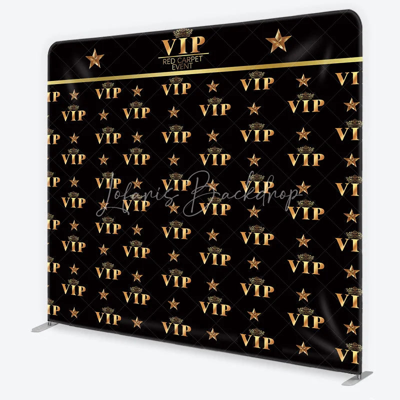 Lofaris VIP Tension Fabric Backdrop Gold Crown Red Carpet Event Step and Repeat Background