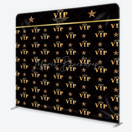 Lofaris VIP Tension Fabric Backdrop Gold Crown Red Carpet Event Step and Repeat Background