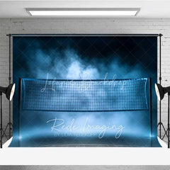 Lofaris Volleyball Net Court Sports Photography Backdrop Blue Fog Smoke Gym Light Game Match Background