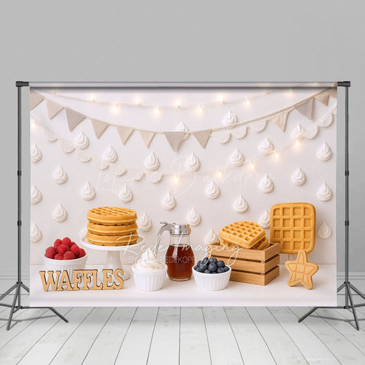 Lofaris Waffle Frosting Dessert Sweet Cake Smash Backdrop