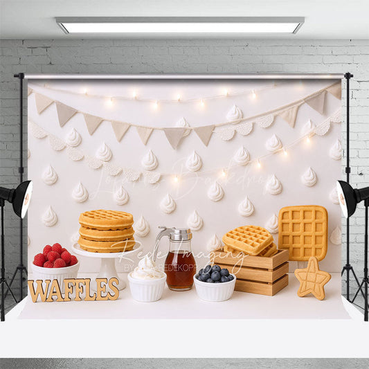 Lofaris Waffle Frosting Dessert Sweet Cake Smash Backdrop