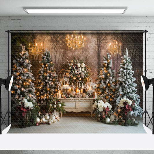 Lofaris Warm Glow Lights Christmas Country Lane Backdrop