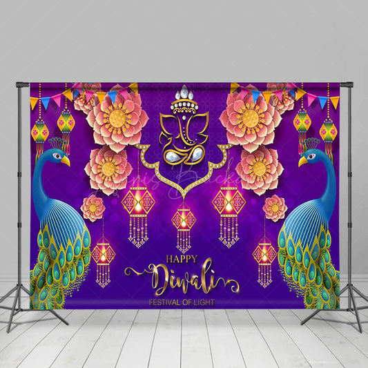 Lofaris Warm Lantern Night Diyas Light Happy Diwali Backdrop