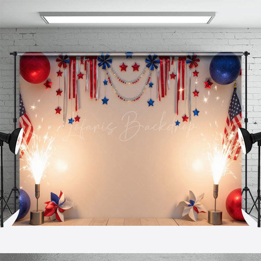 Lofaris Warm Light Rwb Independence Day Cake Smash Backdrop