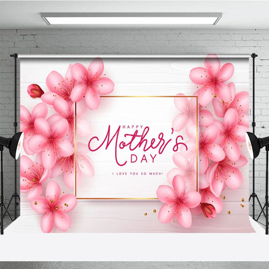Lofaris Warm Pink Floral Pistil Happy Mothers Day Backdrop