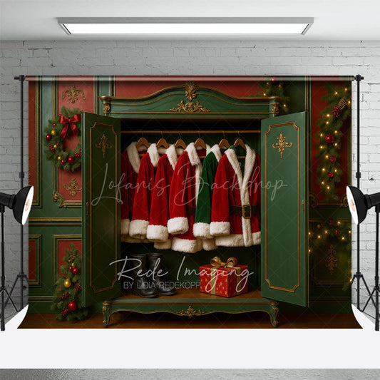 Lofaris Warm Wreath Santas Closet Christmas Vibe Backdrop