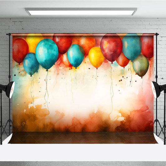 Lofaris Watercolor Color Balloons Wall Abstract Photo Backdrop