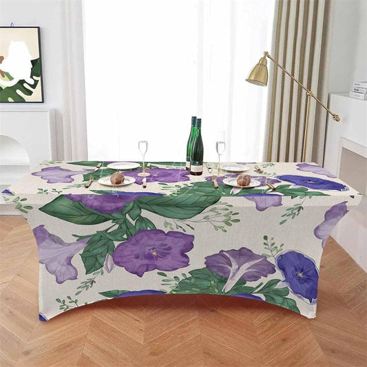 Lofaris Watercolor Morning Glory Floral Stretch Table Cover