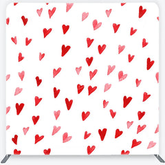Lofaris Watercolor Red and Pink Heart Pattern Tension Fabric Backdrop Sweet Valentine Day Photography Background