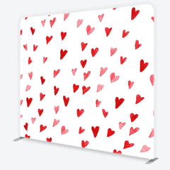 Lofaris Watercolor Red and Pink Heart Pattern Tension Fabric Backdrop Sweet Valentine Day Photography Background