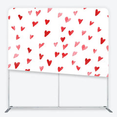 Lofaris Watercolor Red and Pink Heart Pattern Tension Fabric Backdrop Sweet Valentine Day Photography Background