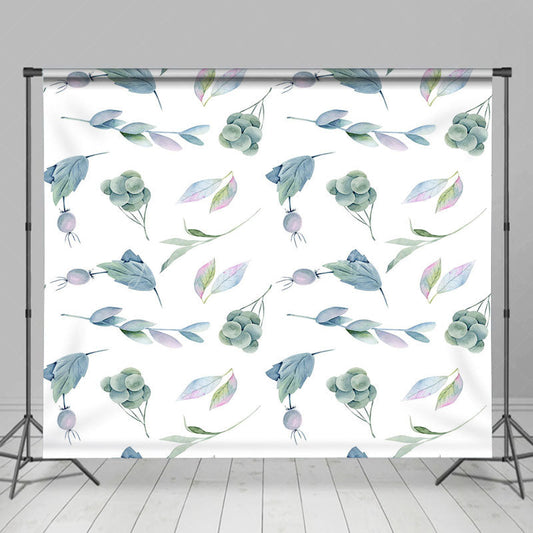 Lofaris Watercolor White Green Fruit Leaves Photo Backdrop