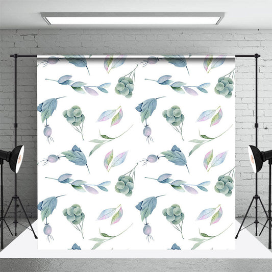 Lofaris Watercolor White Green Fruit Leaves Photo Backdrop