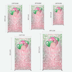 Lofaris Watermelon Balloons Pink Glitter Birthday Rectangle Backdrop