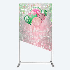 Lofaris Watermelon Balloons Pink Glitter Birthday Rectangle Backdrop
