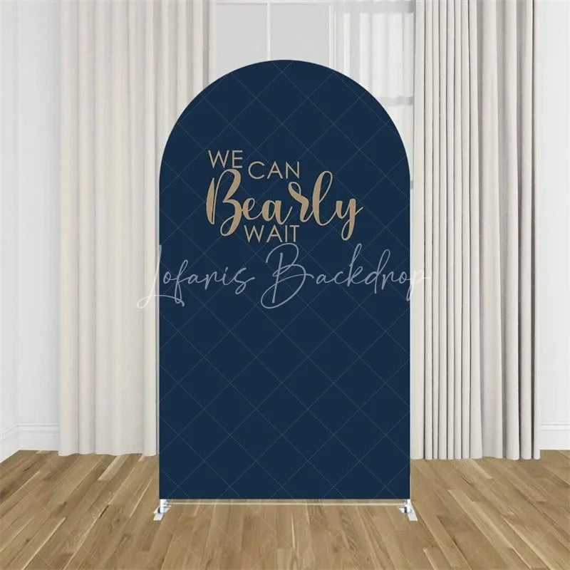 Lofaris We Can Bearly Wait Arch Backdrop Tan Teddy Bear Baby Shower Background Boho Neutral Cover for Boys Girls