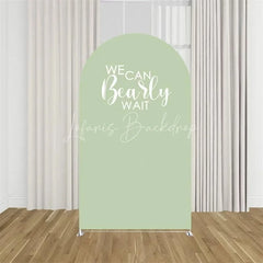 Lofaris We Can Bearly Wait Arch Backdrop Tan Teddy Bear Baby Shower Background Boho Neutral Cover for Boys Girls
