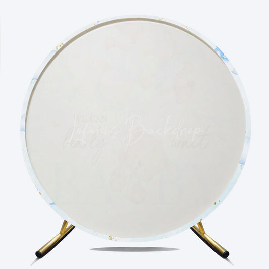 Lofaris We Can Bearly Wait Baby Shower Round Backdrop Teddy Bear Floating with Balloons Cute Neutral Party Decor