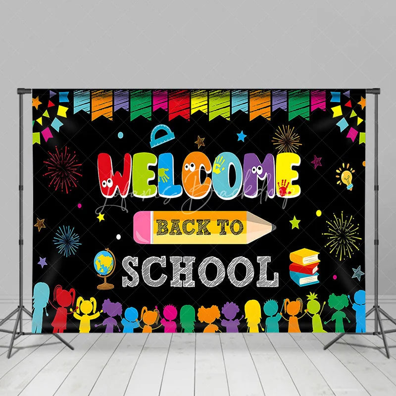 Lofaris Welcome Back To School Photography Backdrop Colorful Classroom Decoration Fun Kids First Day Party Supplies Educational