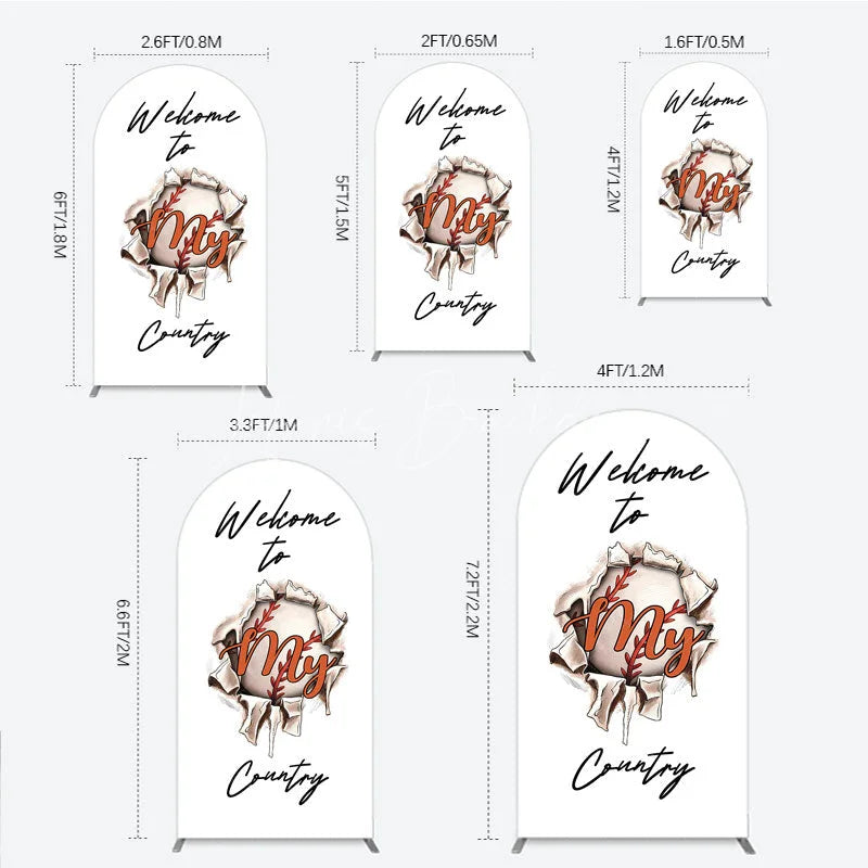 Lofaris Welcome to My Country Baseball Arch Backdrop Sports Theme Breakthrough Design Party Cover