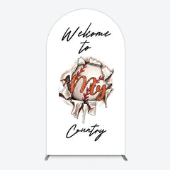 Lofaris Welcome to My Country Baseball Arch Backdrop Sports Theme Breakthrough Design Party Cover