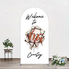 Lofaris Welcome to My Country Baseball Arch Backdrop Sports Theme Breakthrough Design Party Cover