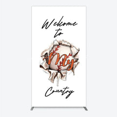 Lofaris Welcome to My Country Baseball Rectangle Backdrop Sports Theme Breakthrough Design Party Cover