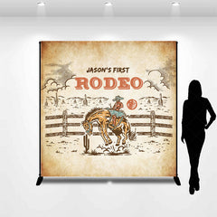 Lofaris Western Cowboy Farm First Rodeo Custom Name Backdrop