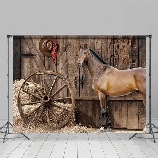Lofaris Western Cowboy Stable Oldstyle Photography Backdrop