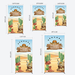 Lofaris Western Region First Rodeo Birthday Rectangle Backdrop