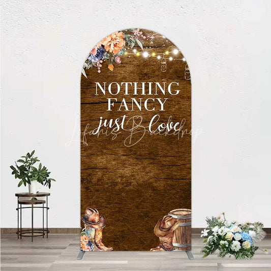 Lofaris Western Wedding Arch Backdrop Rustic Cowboy Boots Love Photography Background