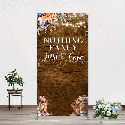 Lofaris Western Wedding Rectangle Backdrop Rustic Cowboy Boots Love Photography Background