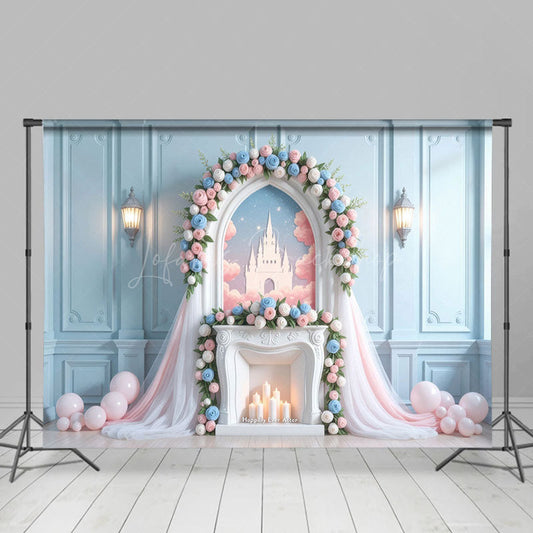 Lofaris Whimsical Floral Accent Arch Castle Sweet Backdrop