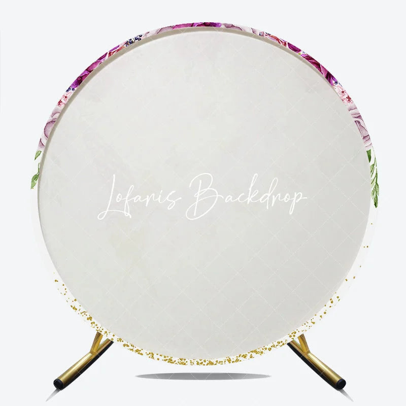 Lofaris Whimsical Golden Fairy and Butterfly Floral Arch Round Backdrop Magical Birthday Party Decor for Girls