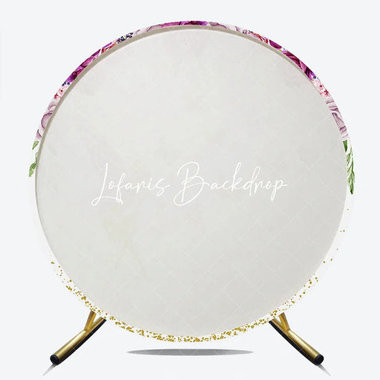 Lofaris Whimsical Golden Fairy and Butterfly Floral Arch Round Backdrop Magical Birthday Party Decor for Girls