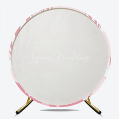 Lofaris Whimsical Pink and White Hot Air Balloon Round Backdrop with Dreamy Clouds for Baby Shower Birthday Party Decor