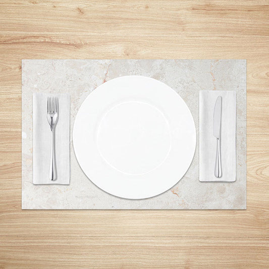 Lofaris White and Beige Marble Placemats Set of 4 Elegant Stone Texture for Modern Kitchen Dining Decor