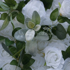 Lofaris White and Cream Roses Hydrangea Artificial Flower Wall Lush Greenery Wedding Party Event Backdrop Decor