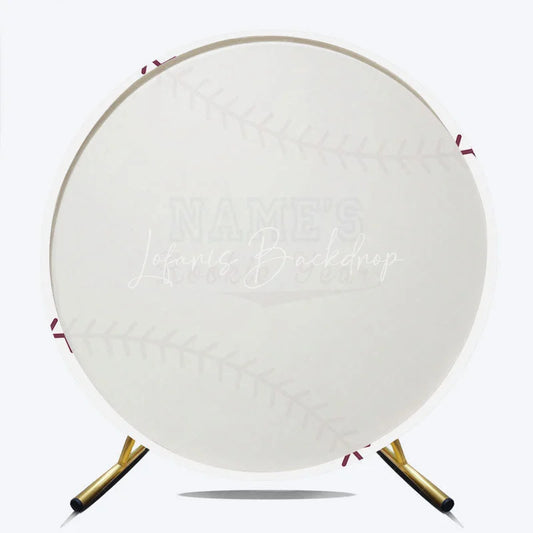 Lofaris White Baseball Rookie Year Round Backdrop with Red Stitching Sports Theme Baby Shower or Birthday Party Decor