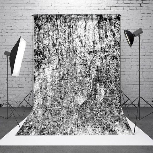 Lofaris White Black Messy Abstract Texture Photo Backdrop