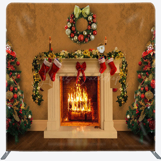 Lofaris White Closet Xmas Trees Warm House Pillow Case Backdrop