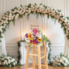 Lofaris White Floral Wedding Sweet Candle Backdrop