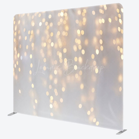 Lofaris White Gold Bokeh Party Square Double-Sided Backdrop