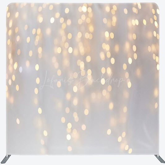 Lofaris White Gold Bokeh Party Square Double-Sided Backdrop