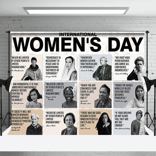 Lofaris White Great Person International Womens Day Backdrop